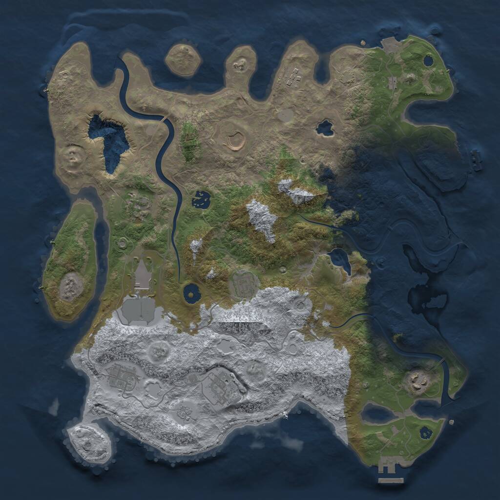 Rust Map: Procedural Map, Size: 4000, Seed: 476082710, 15 Monuments