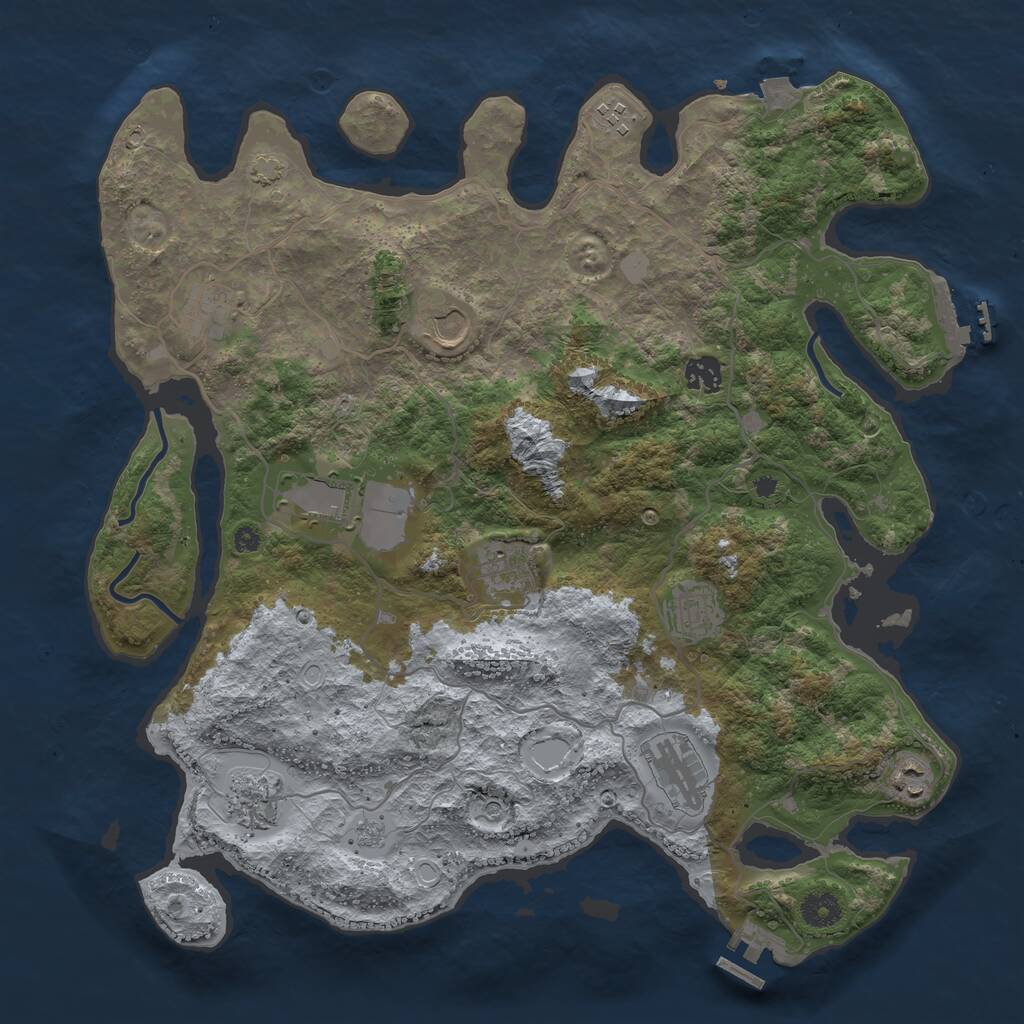 Rust Map: Procedural Map, Size: 4000, Seed: 476082710, 16 Monuments