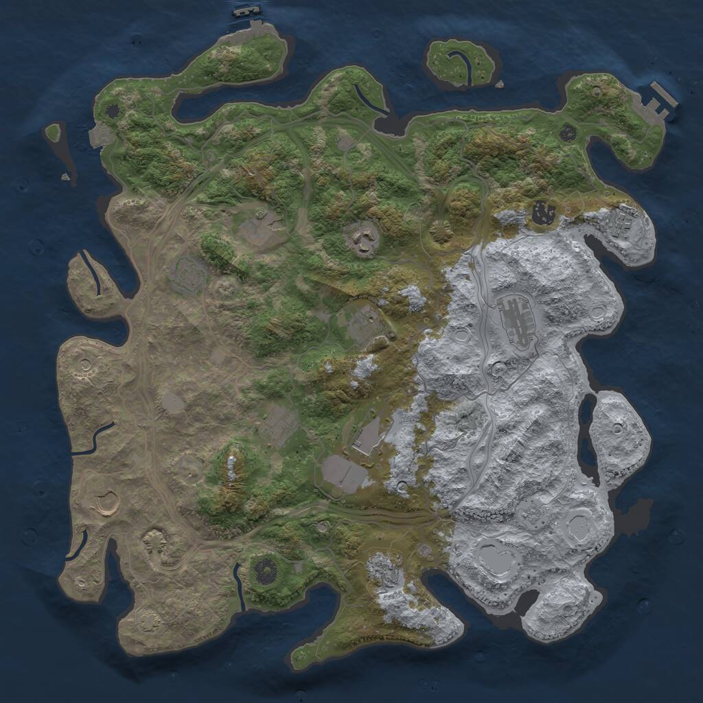 Rust Map: Procedural Map, Size: 4250, Seed: 1331911179, 17 Monuments