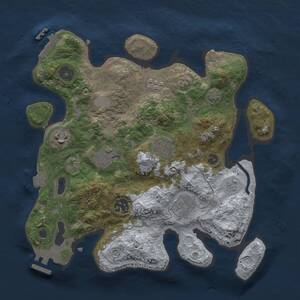 Thumbnail Rust Map: Procedural Map, Size: 3000, Seed: 3062, 12 Monuments