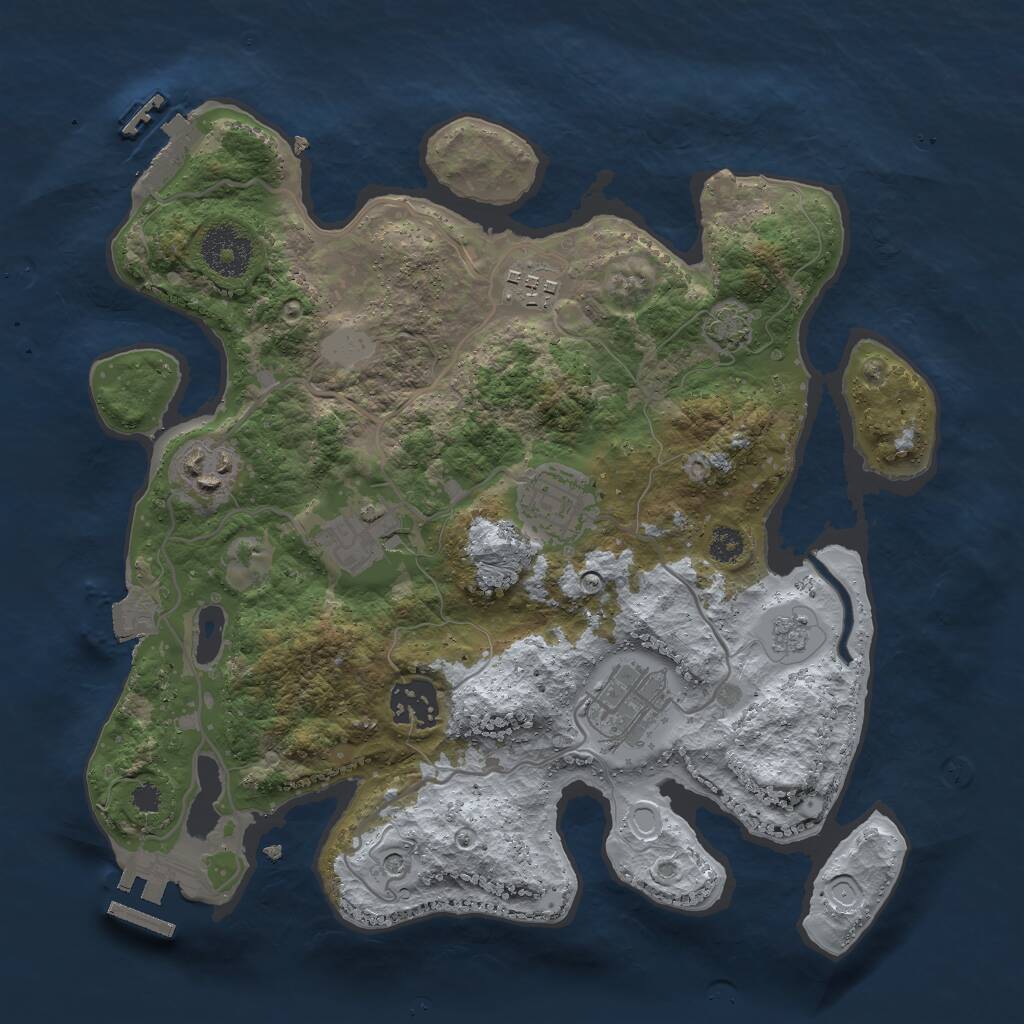 Rust Map: Procedural Map, Size: 3000, Seed: 3062, 12 Monuments