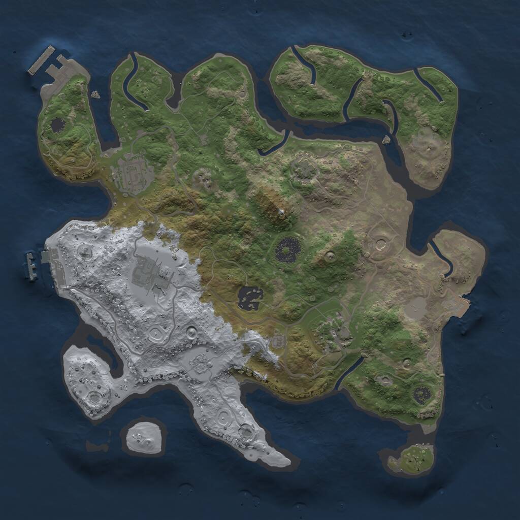 Rust Map: Procedural Map, Size: 3000, Seed: 160281164, 10 Monuments