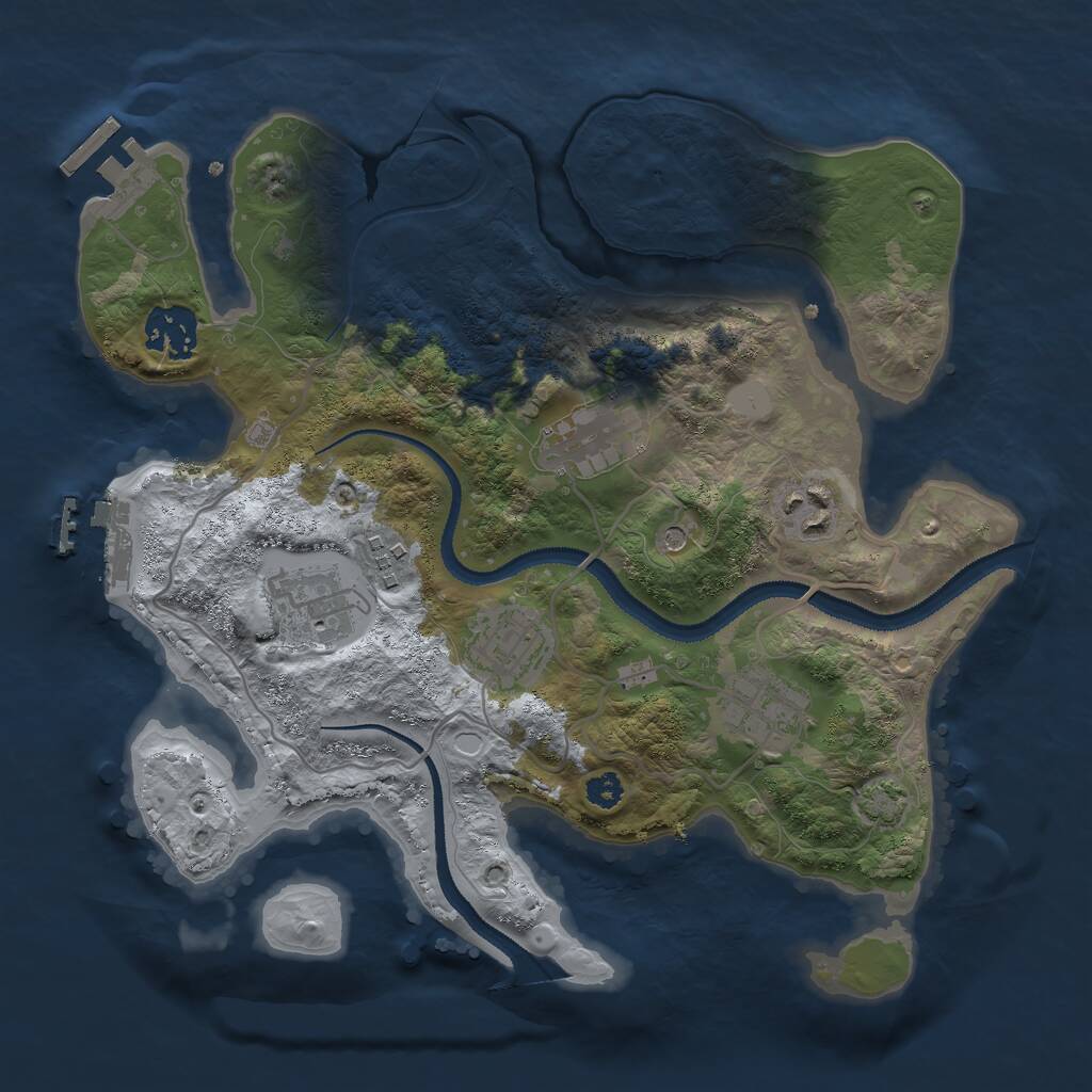 Rust Map: Procedural Map, Size: 3000, Seed: 160281164, 12 Monuments