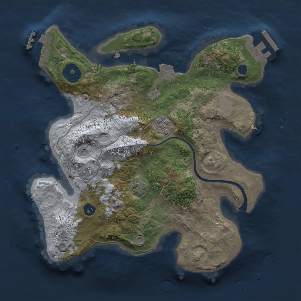 Rust Map: Procedural Map, Size: 2500, Seed: 563001466, 6 Monuments