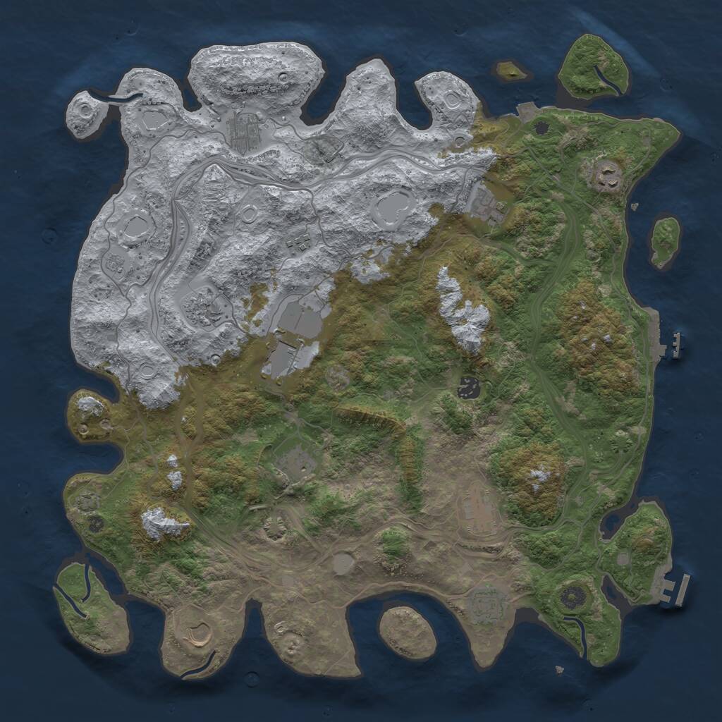 Rust Map: Procedural Map, Size: 4500, Seed: 5687867, 17 Monuments