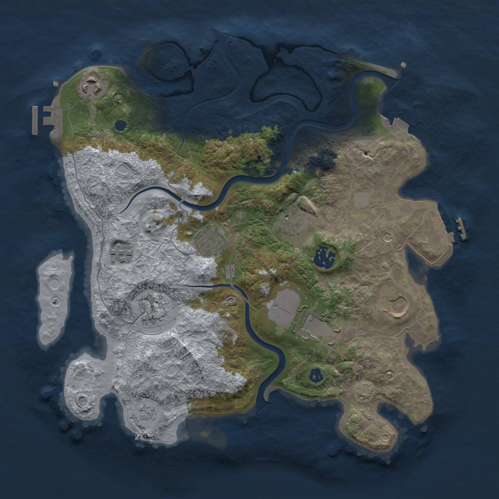 Rust Map: Procedural Map, Size: 3500, Seed: 779699744, 14 Monuments
