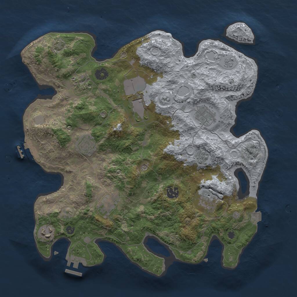 Rust Map: Procedural Map, Size: 3500, Seed: 1615079191, 15 Monuments