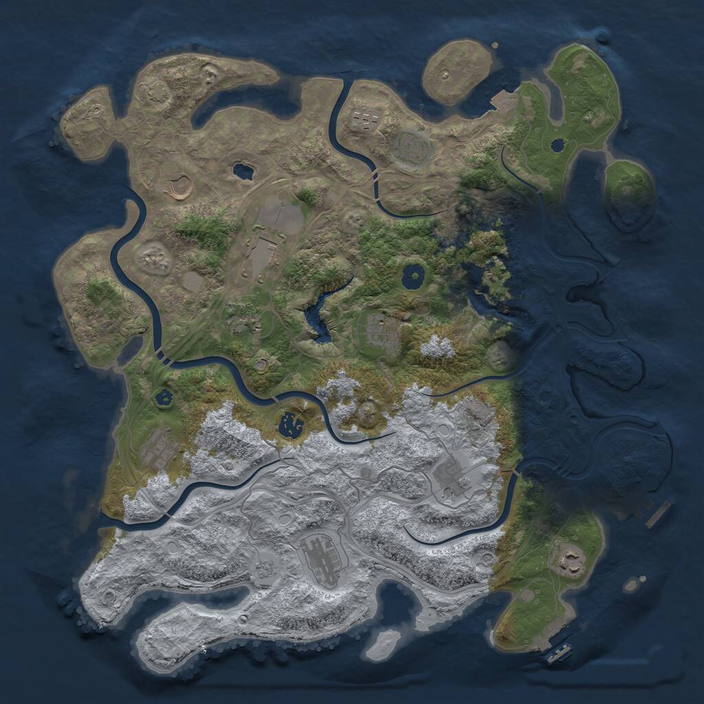 Rust Map: Procedural Map, Size: 4250, Seed: 44668822, 17 Monuments