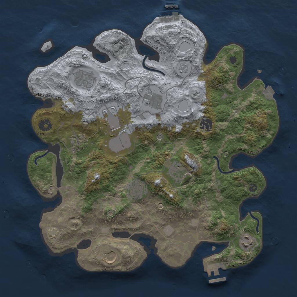 Rust Map: Procedural Map, Size: 3500, Seed: 2104635069, 15 Monuments