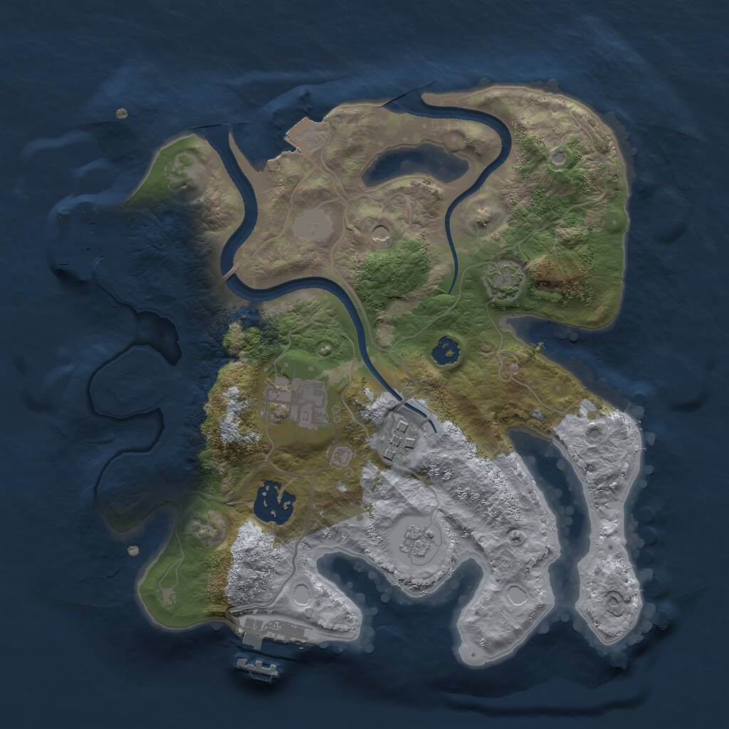 Rust Map: Procedural Map, Size: 2650, Seed: 648897, 9 Monuments