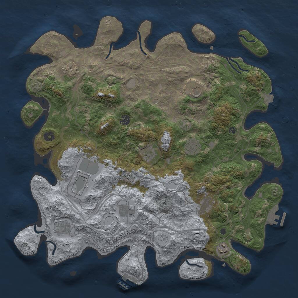 Rust Map: Procedural Map, Size: 4250, Seed: 239069457, 17 Monuments