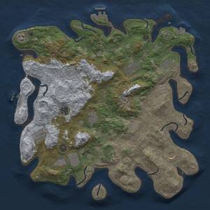 Thumbnail Rust Map: Procedural Map, Size: 4000, Seed: 886426816, 17 Monuments