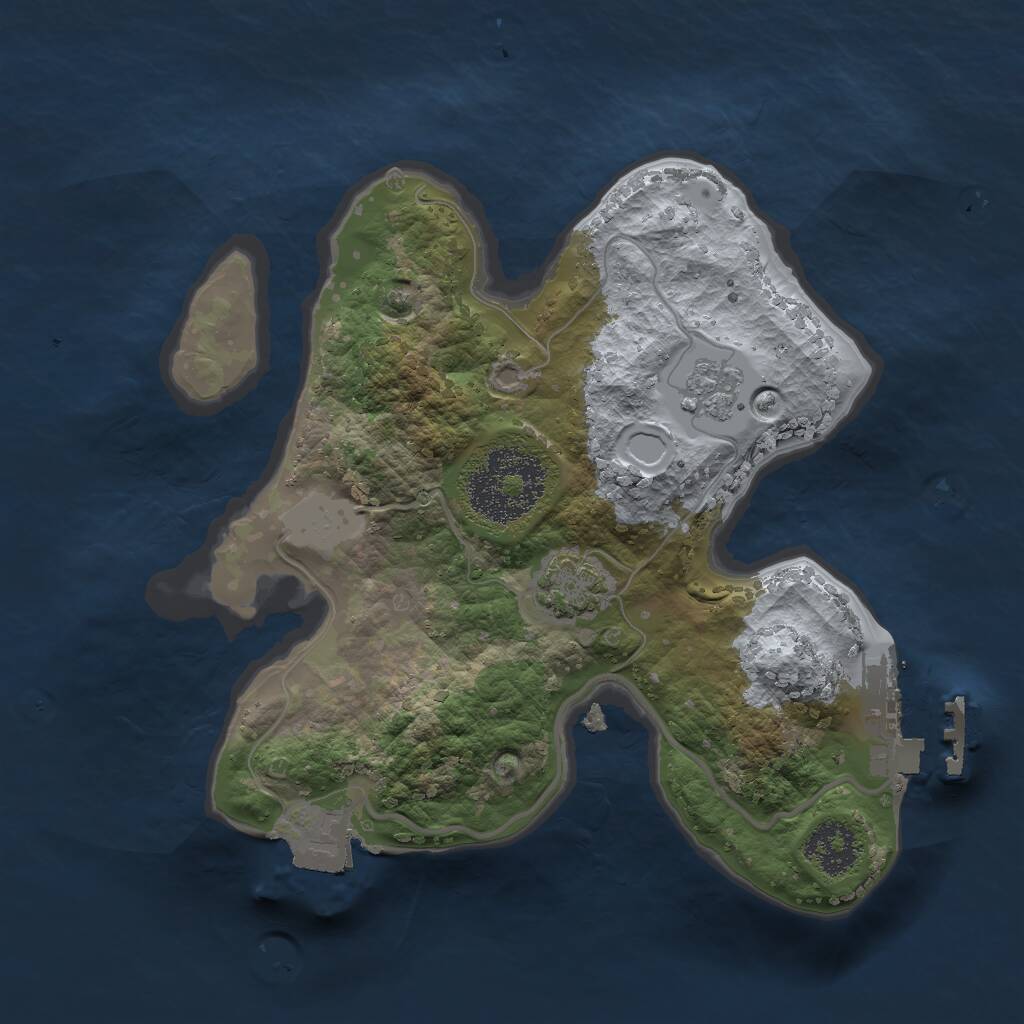 Rust Map: Procedural Map, Size: 2000, Seed: 945194936, 4 Monuments