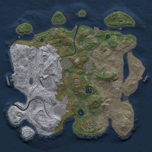 Thumbnail Rust Map: Procedural Map, Size: 3500, Seed: 406580773, 13 Monuments