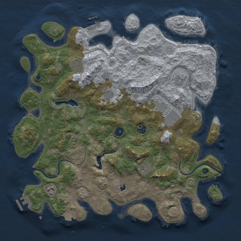 Rust Map: Procedural Map, Size: 4000, Seed: 1853061811, 14 Monuments