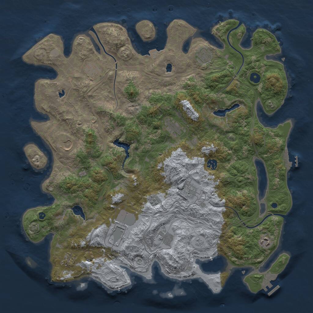 Rust Map: Procedural Map, Size: 4500, Seed: 26685269, 17 Monuments