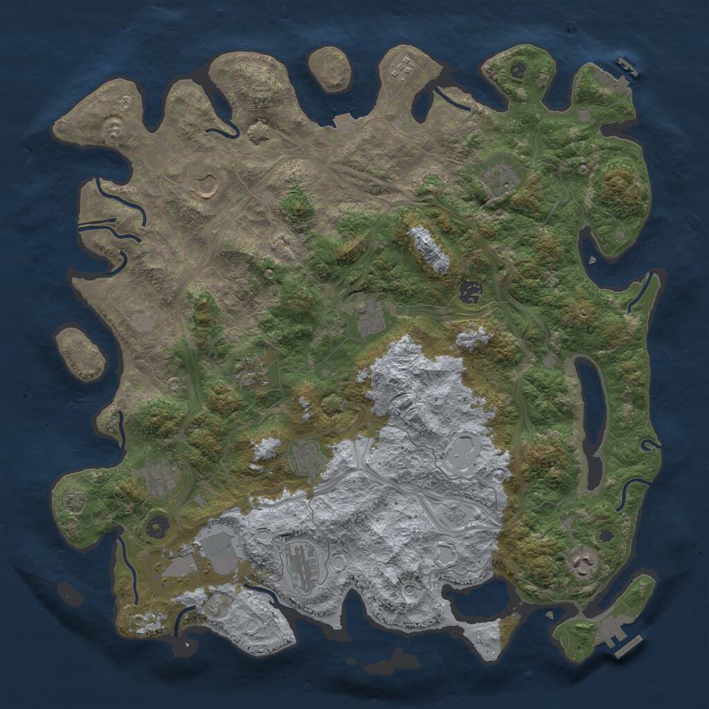 Rust Map: Procedural Map, Size: 4500, Seed: 26685269, 17 Monuments