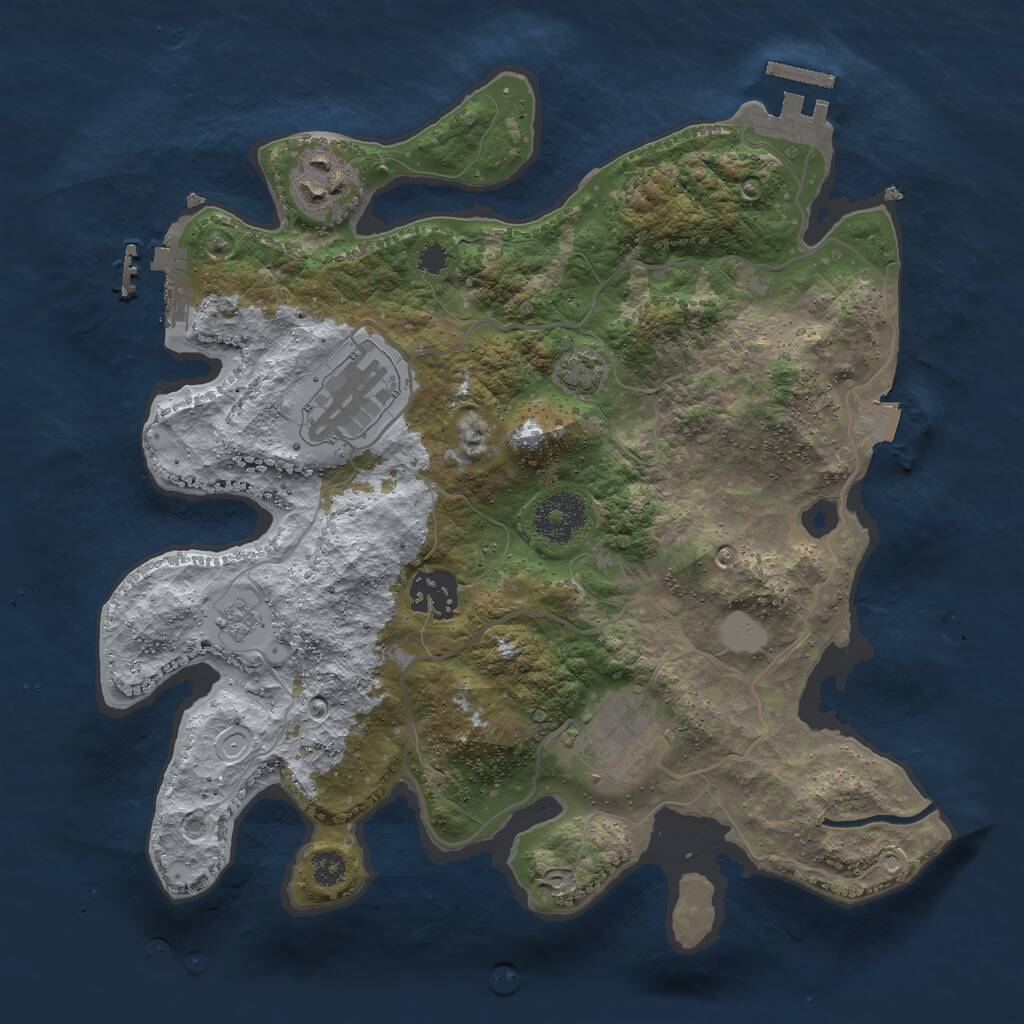 Rust Map: Procedural Map, Size: 3000, Seed: 8930152, 9 Monuments