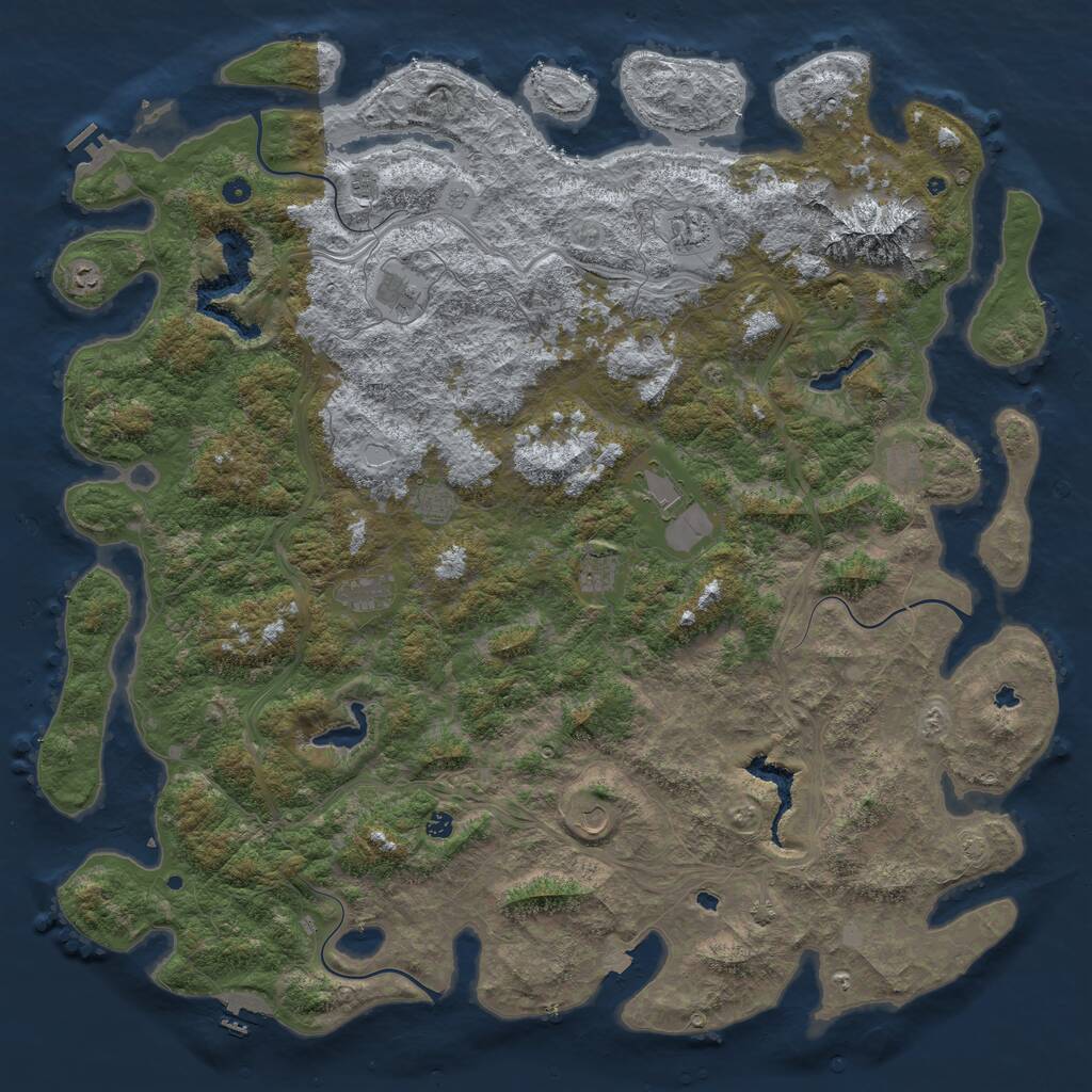 Rust Map: Procedural Map, Size: 6000, Seed: 1967, 17 Monuments