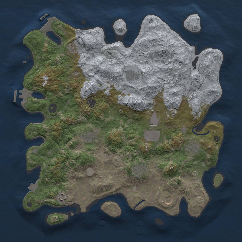 Rust Map: Procedural Map, Size: 4000, Seed: 511664881, 16 Monuments