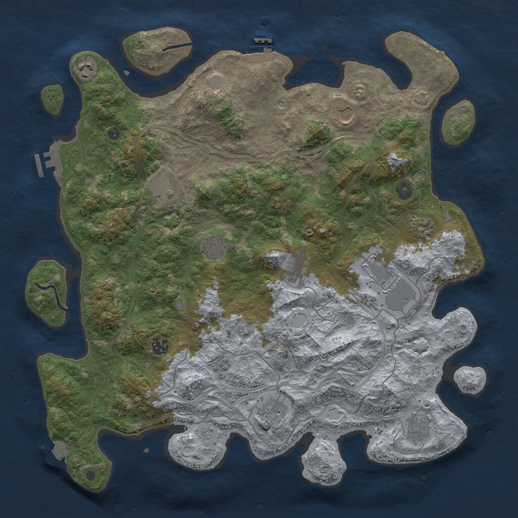 Rust Map: Procedural Map, Size: 4500, Seed: 565189, 17 Monuments