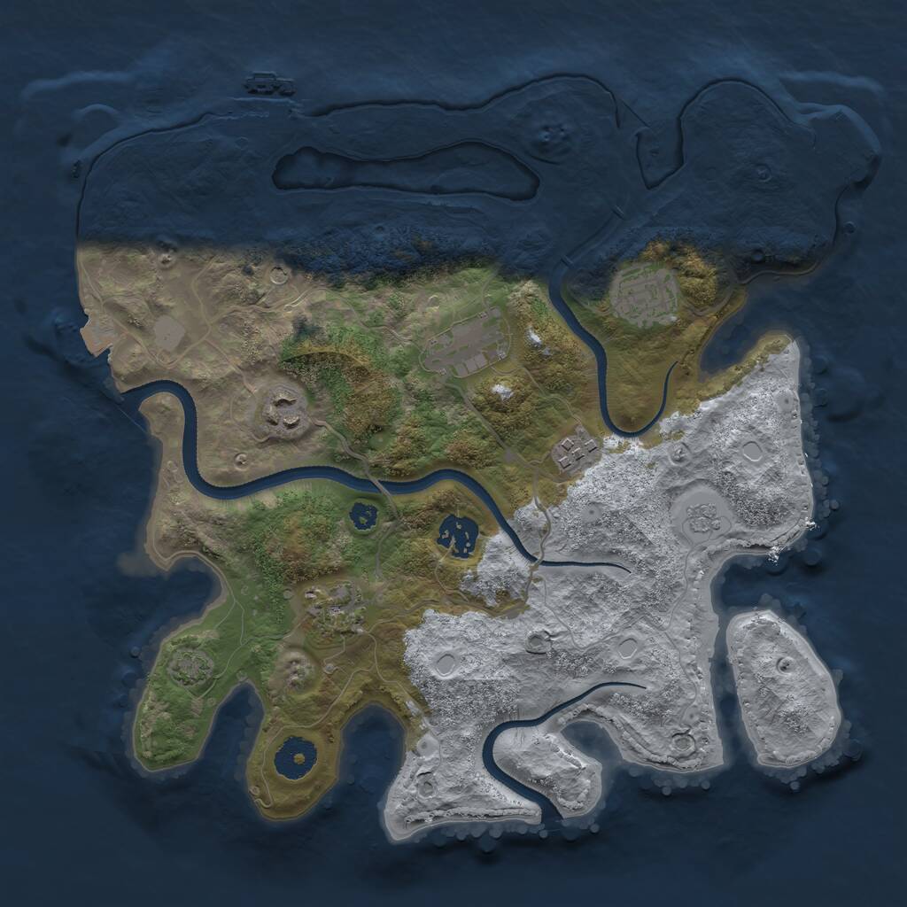 Rust Map: Procedural Map, Size: 3300, Seed: 1730122603, 12 Monuments