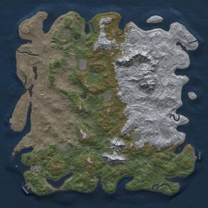 Thumbnail Rust Map: Procedural Map, Size: 5000, Seed: 827610809, 17 Monuments