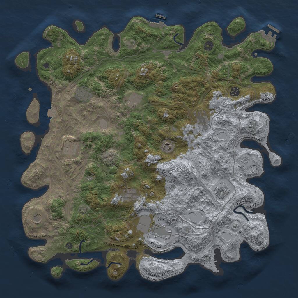 Rust Map: Procedural Map, Size: 4500, Seed: 359379986, 17 Monuments