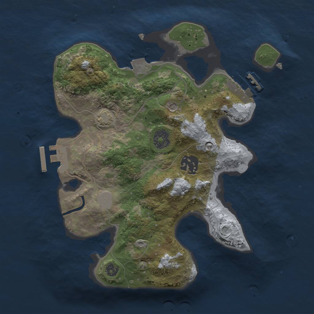 Rust Map: Procedural Map, Size: 2500, Seed: 667031702, 6 Monuments