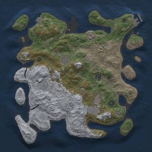 Thumbnail Rust Map: Procedural Map, Size: 3500, Seed: 468352045, 12 Monuments