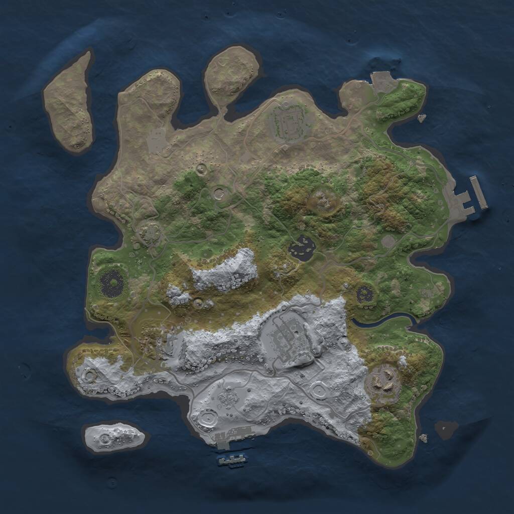 Rust Map: Procedural Map, Size: 3000, Seed: 458992518, 11 Monuments