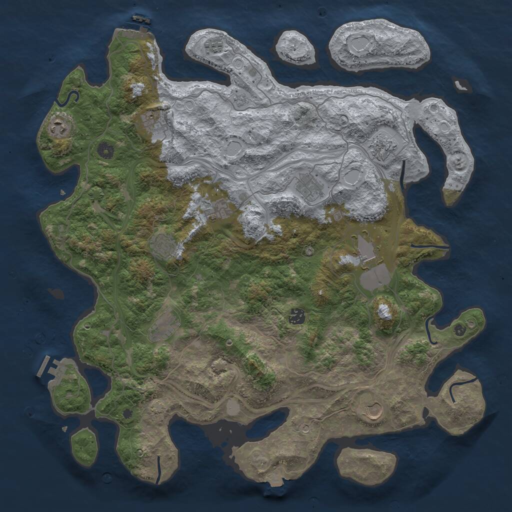 Rust Map: Procedural Map, Size: 4500, Seed: 1084510640, 17 Monuments