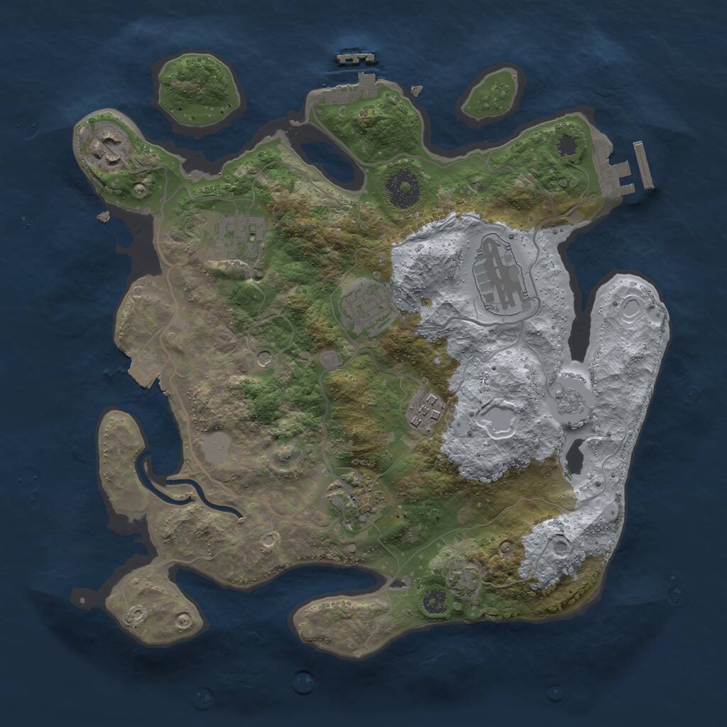 Rust Map: Procedural Map, Size: 3000, Seed: 1475235454, 12 Monuments