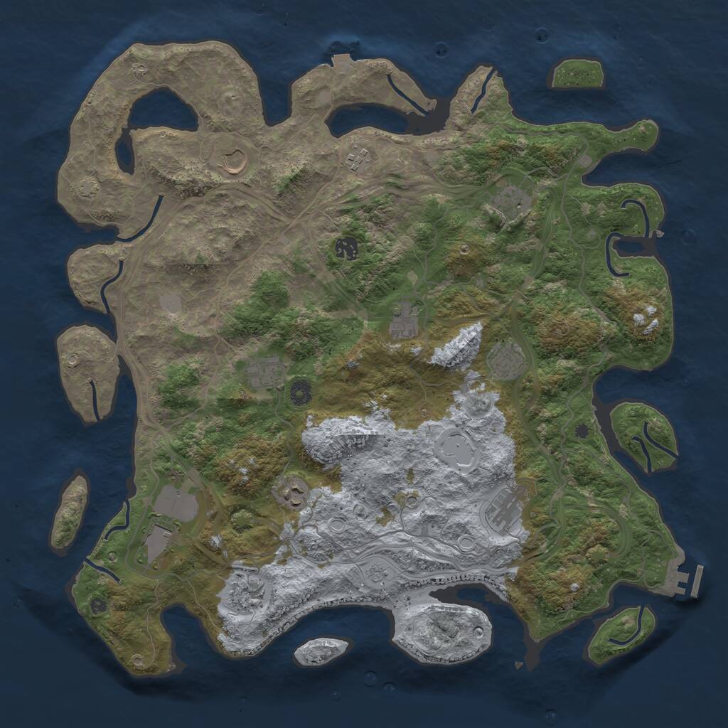 Rust Map: Procedural Map, Size: 4500, Seed: 1667017044, 16 Monuments