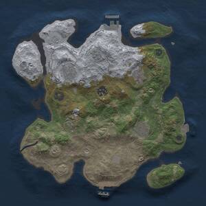 Thumbnail Rust Map: Procedural Map, Size: 3000, Seed: 413379679, 12 Monuments