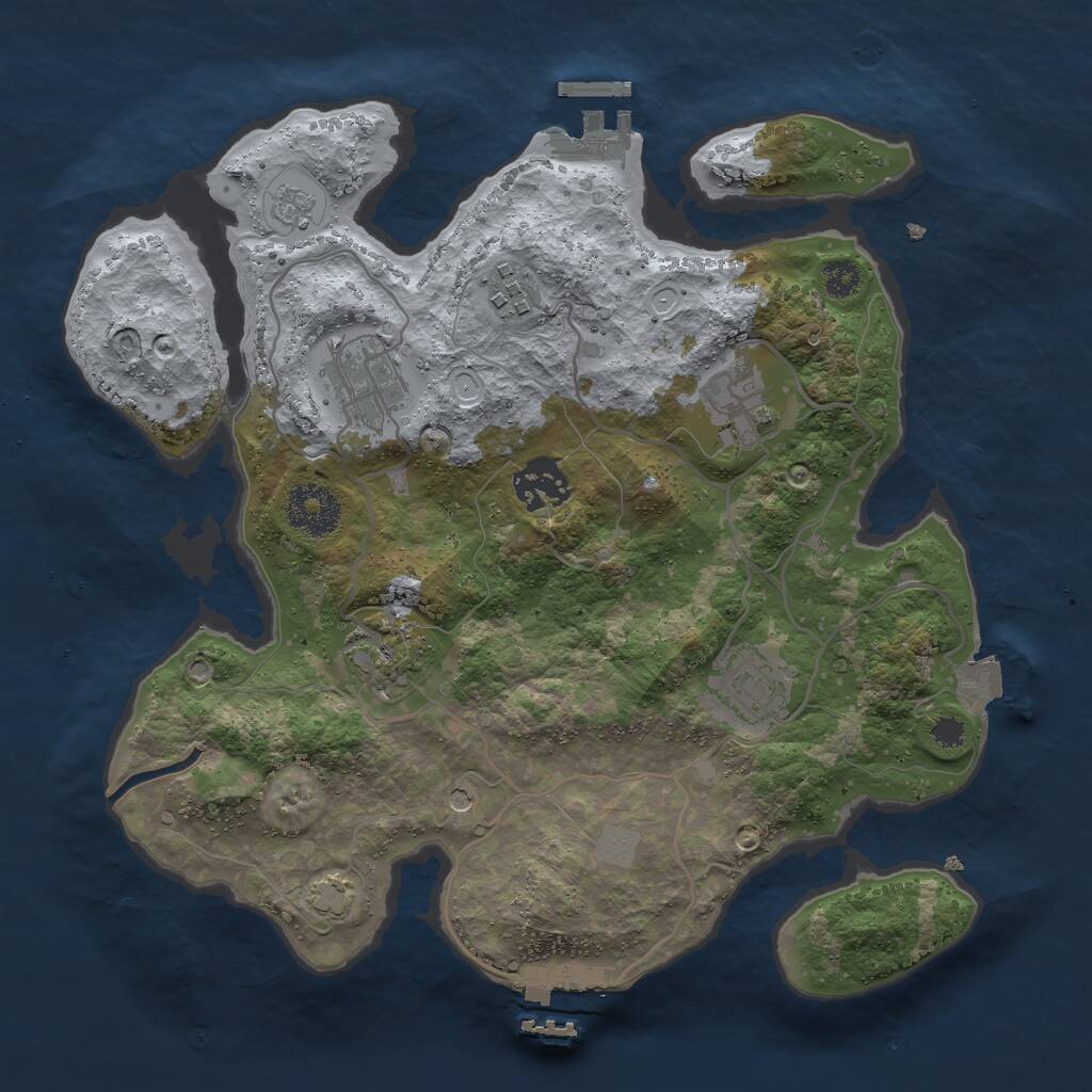 Rust Map: Procedural Map, Size: 3000, Seed: 413379679, 12 Monuments