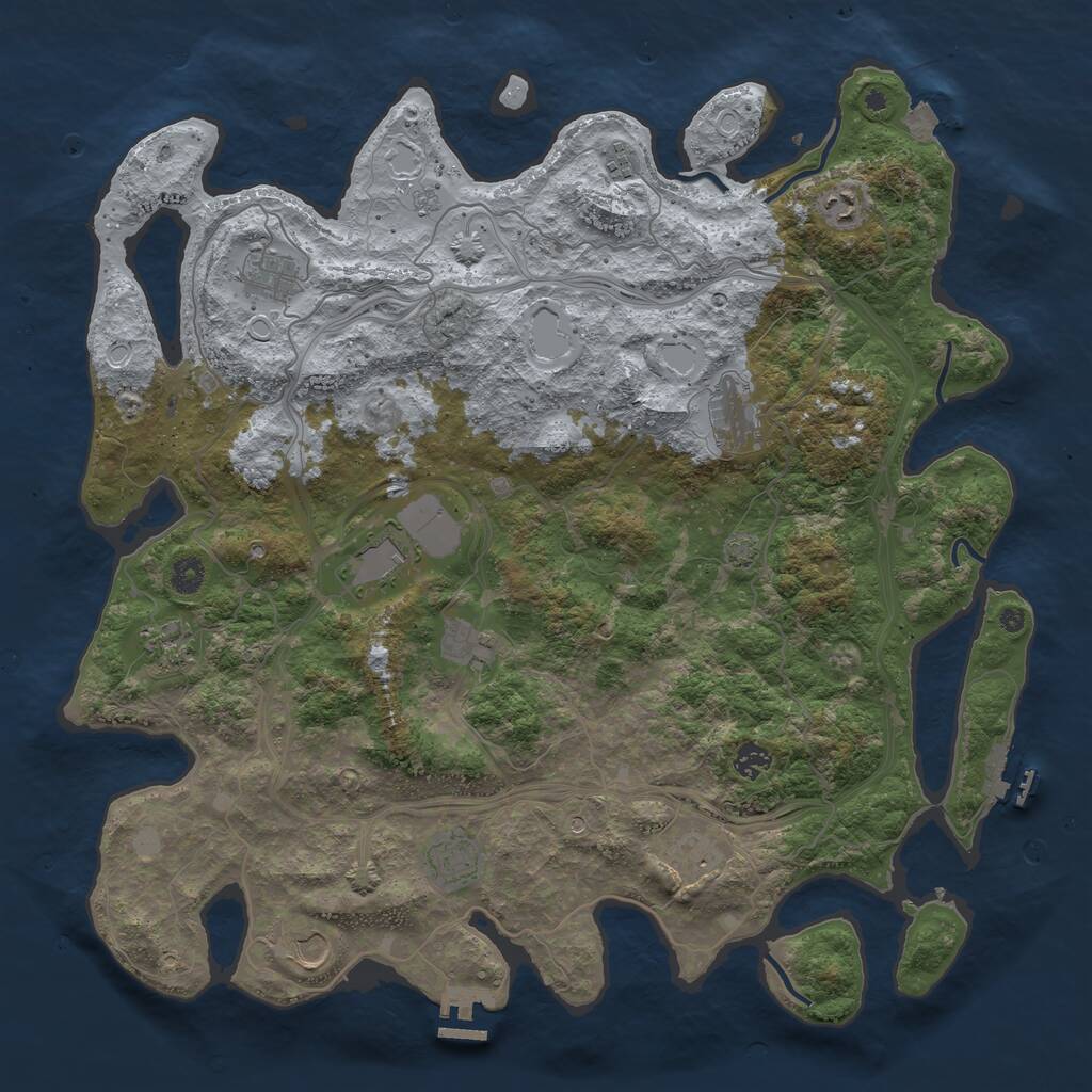 Rust Map: Procedural Map, Size: 4500, Seed: 19634532, 17 Monuments