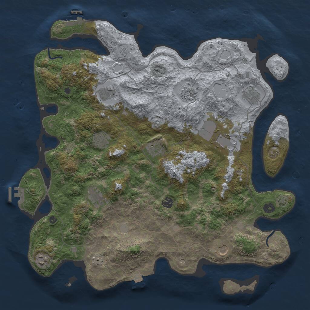 Rust Map: Procedural Map, Size: 4200, Seed: 960442741, 17 Monuments