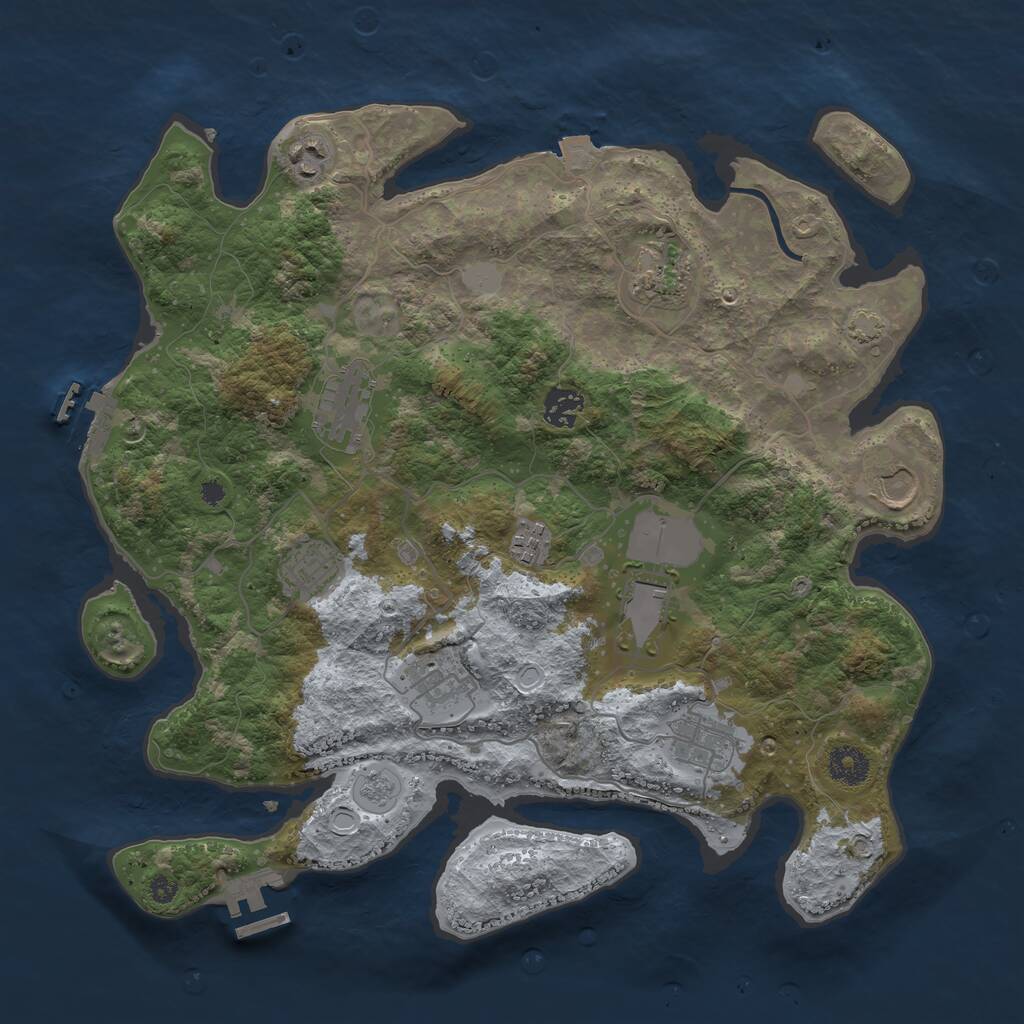 Rust Map: Procedural Map, Size: 3750, Seed: 1146896986, 15 Monuments