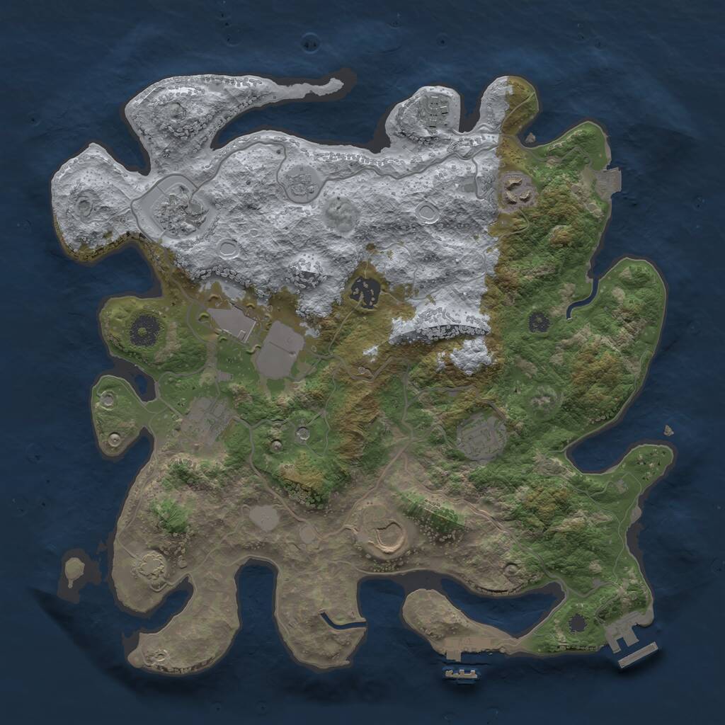 Rust Map: Procedural Map, Size: 3500, Seed: 2515353, 14 Monuments