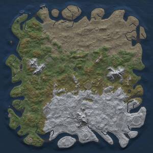 Thumbnail Rust Map: Procedural Map, Size: 6000, Seed: 2045761286, 17 Monuments