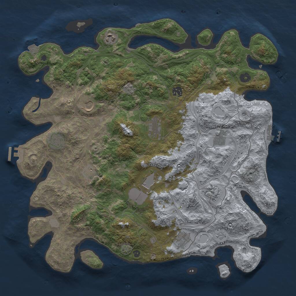 Rust Map: Procedural Map, Size: 4250, Seed: 1678646134, 17 Monuments