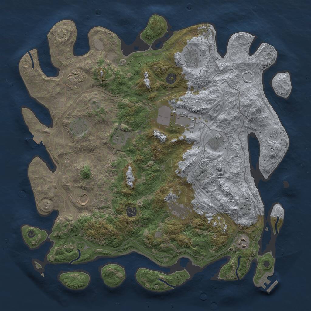 Rust Map: Procedural Map, Size: 4250, Seed: 556556, 16 Monuments