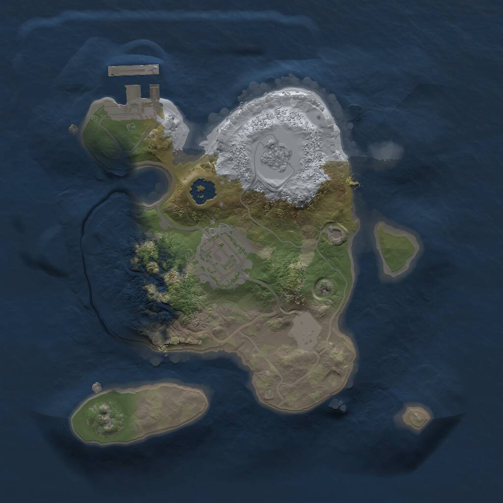 Rust Map: Procedural Map, Size: 2000, Seed: 235451, 4 Monuments