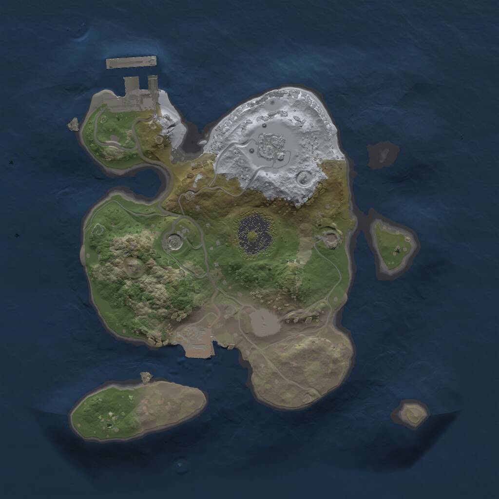 Rust Map: Procedural Map, Size: 2000, Seed: 235451, 4 Monuments