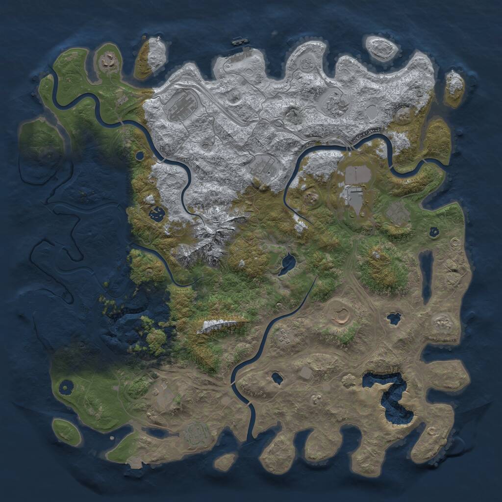 Rust Map: Procedural Map, Size: 5000, Seed: 50151, 17 Monuments
