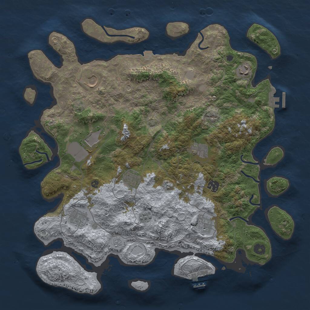 Rust Map: Procedural Map, Size: 4000, Seed: 736540565, 15 Monuments