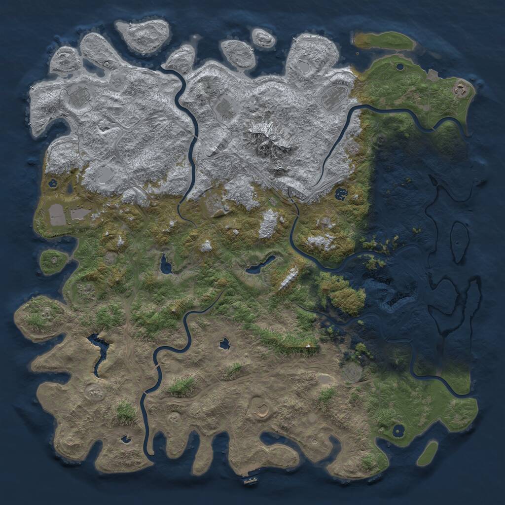Rust Map: Procedural Map, Size: 6000, Seed: 1749097396, 17 Monuments