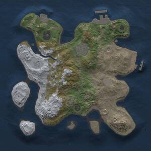 Thumbnail Rust Map: Procedural Map, Size: 2500, Seed: 433929, 7 Monuments