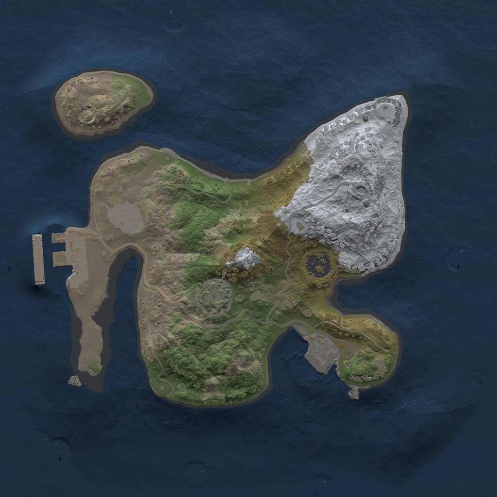 Rust Map: Procedural Map, Size: 2000, Seed: 197002243, 3 Monuments